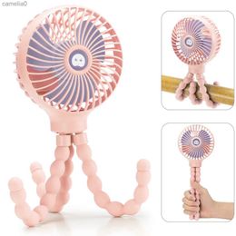 Electric Fans Fan for Cart Stroller Fan Portable Outdoor Fan Clip On for Baby 600mAh USB Rechargeable Handheld Electric Fan for Home 3 SpeedsC24319