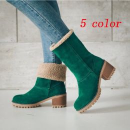 Boots Winter Women Boots Fur Warm Snow Boots Ladies Wool Ankle Boots Comfortable Shoes Casual Female Mid Calf Boots Botas Femininas