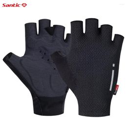 Cycling Gloves Santic Half Finger Summer MTB Bike Wear-Resistant Protection Fingers Breathable Comfortable Riding Equipment