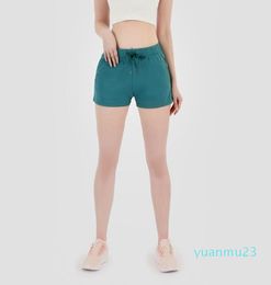 Womens Yoga Shorts Feminine Casual shaping Outfits Cinchable Drawcord Running Short Pants Ladies Sportswear Solid Color Girls Exer