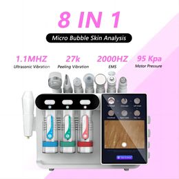 NewFace 2023 New 8 IN 1 Oxygen Facial Machine Hydration Water H2O2 Bubble Jet Peel Micro Dermabrasion Skin Salon Hydra Equipment