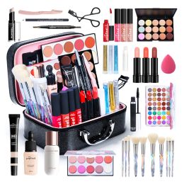 Sets POPFEEL 825Pcs Makeup Set Full Professional Makeup Kit Eyeshadow Blush Foundation Face Powder Makeup Case Korean Cosmetic