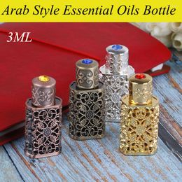 Storage Bottles Travel Antiqued Metal Royal Bottle Essential Oils Perfume Wedding Decoration Gift Cosmetic Container