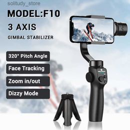 Stabilizers Roretas new F10 handheld universal joint stabilizer selfie stick phone holder with adjustable vertical shooting bracket Q240319