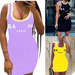 2024 Womens Dresses Designer Women Plus Size Dress Luxury Brands Womens Sleeveless Bodycon Sexy Skinny Slim Mini Dress