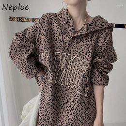 Casual Dresses Neploe French Sexy Temperament Dress Femme Printed Design Long Sleeve Robes 2024 Autumn Straight Loose Hoodie Vestidos