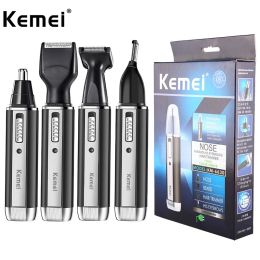 Parts Kemei 4 in 1 Trimmer for Men Electric Nose and Ear Trimmer Rechargeable Trimmer for Hair Beard Nose and Ear Cleaner Grooming Set