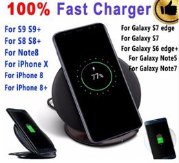 10W Qi Fast Wireless Charger for Samsung Galaxy S6 S7 Edge S8 S9 Plus Note 8 7 5 Wireless Charging Pad Stand for iPhone X 8 Plus8780696