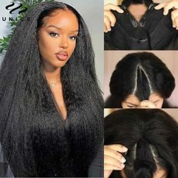 Synthetic Wigs Synthetic Wigs UNice Hair V Part Wig I-Part Wig Human Hair Kinky Straight Wig Glueless U Part Wig Human Hair Wigs Blend with Your Own Hairline 240327