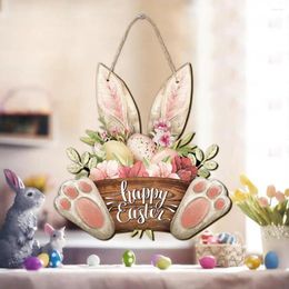 Party Decoration Front Door Easter Egg Wooden Hanging Sign Decorations For Spring Indoor Outdoor Home Decor