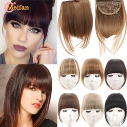 Synthetic Wigs Bangs MEIFAN Short Synthetic Bangs Hairpieces Black Hair Women Natural Short Fake Hair Bangs Clip In Hair Bangs Hairpiece 240328 240327