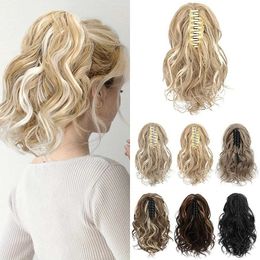 Synthetic Wigs Synthetic Wigs Synthetic Claw Clip On Ponytail 12 Inch Short Natural Wavy Ponytail Hairpiece Natural Looking For Women Daily Use 240328 240327