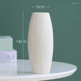 Vases Modern White Ceramic Vase Hydroponic Dried Flowers Home Furnishings Living Rooms Study Office Decorations Flower 1Pc