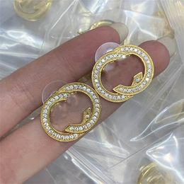 Designer Classic Letter Earrings G Studs Stamps Retro 14k Gold Earrings For Women's Double Wedding G Party Birthday Gift Jewellery Woman 8595