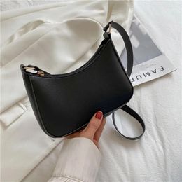 Totes 2024 Women's Fashion Handbags Retro Solid Color PU Leather Shoulder Underarm Bag Casual Women Designer