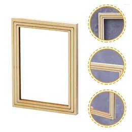 Frames 6 Pcs DIY Plain Blank Po Frame Unfinished Wood Wooden For Crafts Model Vintage Accessories Micro Scene