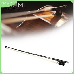 Guitar NAOMI 4/4 Violin Bow Carbon Fibre Violin Bow Ebony Frog For 4/4 Size Violin For Beginer And Students Violin Parts Accessories