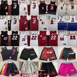 Ricamo classico retrò autentico 2012-13 Maglia da basket 3 Dwyane Wade Vintage Real Stitched 22 Jimmy Butler 1 Un'altra maglia Sport traspirante all-star 2006