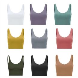 2024 lululemenI Yoga Align Tank Solid Color Women Slim Fit Sports Bra Fiess Vest Sexy Underwear Removable Chest Pad Soft Brassiere Sweat Wicking Breathable Lingerie