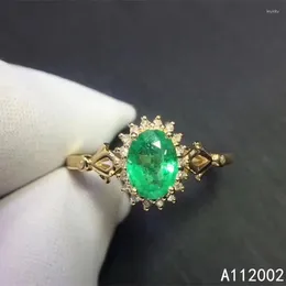 Cluster Rings KJJEAXCMY Fine Jewellery Natural Emerald 925 Sterling Silver Adjustable Gemstone Women Ring Support Test Trendy Lovely