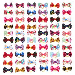 Dog Apparel 60 Pcs Pet Head Flower Decorative Bows For Puppy Hair Decorate Tie Adorable