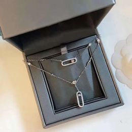 Doppelschleifen-Halskette für Damen, Designer-Diamant, Sterlingsilber, höchste Gegenqualität, klassischer Stil, verblasst nicht, Geschenk für Freundin, mit Box 016