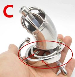 Stainless Steel Cage with Urethral Sound Catheter Anti-off Spike Ring Male Devices Penis Lock for Men G225 Y2011184078352