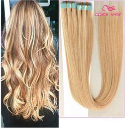 18 20 22 24 inch Skin Weft PU Tape in Human Hair Extensions 80g 100 gram Full Head adhesive brazilian remy hair9519900