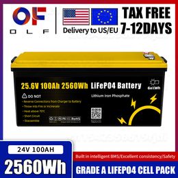 EU US Stock Brand NEW 24V 100Ah Lifepo4 Battery Pack 24V48V Grade A Rechargeable Battery Pack For RV Solar Energy Storage System