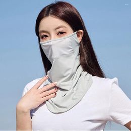 Scarves Outdoor Face Shield Gini Mask UV Protection Summer Sunscreen Silk Womne Neckline Men Fishing