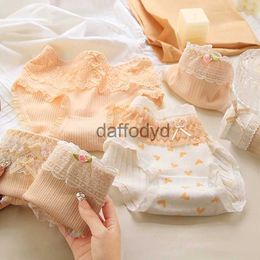 Women's Panties 5Pcs/set Lolita Underwear Girls Cute Bow Briefs Cotton Panties for Female Women Lace Lingerie Solid Sexy Pantys Underpants 240319