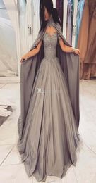 Grey Ball Gown Off the Shoulder Quinceanera Dresses with Cape Lace Appliques Sequined Prom Gown Puffy Skirt Long Sweet 16 Pageant 4293352