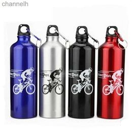 Water Bottles 750mL Water Bottle Mountain Bike Waterbottle Cup Sports Cycling Botella Flask Holder With Carabiner Aluminium Alloy yq240320