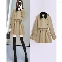 Carpets Black Trench Coat Women's Short Spring And Autumn 2024 Korean Version Age Reducing Fashion Casual Elegant Jacket