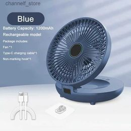 Electric Fans Folding Fan Wall Mounted Desktop Table Charging Wireless Home Kitchen Fan Air CoolingY240320