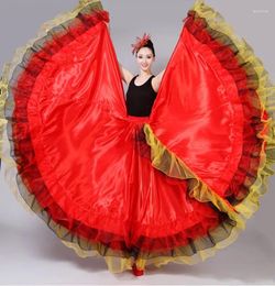 Stage Wear 1pcs/lot Luxury Style Woman Long Belly Dancing Red Skirt Lady Bullfight Satin