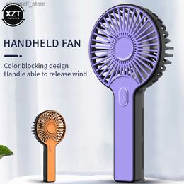 Electric Fans New Outdoor Portable Mini Manual Fan USB Charging 800mAh Battery Powered Wireless Electric Air Cooling Handheld Fan Ventilation FanY240320