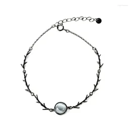 Charm Bracelets Moonstone Branch Bracelet Thin Chain Dainty Gemstone Handmade For Women Ladies Jewelry Gift