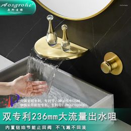 Bathroom Sink Faucets Top Quality Brass Waterfall Faucet Wall Mounted 1 Handle Cold Water Hand Basin Luxury Copper Lavabo Tap