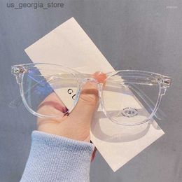 Sunglasses Sunglasses Transparent Myopia Glasses Women Men Unisex Anti-blue Light Prescription Round Eyewear Computer Ultralight Eyeglasses Y240320