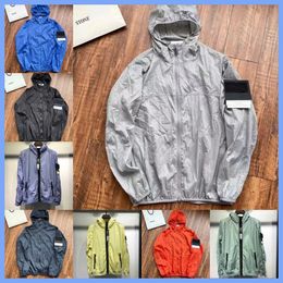 2024 Stone fashion storm jacket luxury design mens spring and autumn new korean version of the trend simple all fit casual hooded jacket