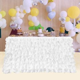 Elegant White Dining Table Skirt Tulle Pleated Tablecloth Decor For Wedding Birthday Party Dessert Banquet Home Decoration 240307