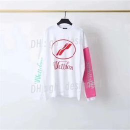 Designer Sweater Spring We11done Long Sleeve T-Shirt Men Women Orange T Shirt We 11 Done Brands Summer High Street Trendy Tees 8