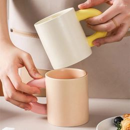 Mugs 320ML Thick Handle Large Ceramic Espresso Mug For Tea Solid Colour Porcelain Milk Coffee Cups Home Drinkware Juice Water Tumbler
