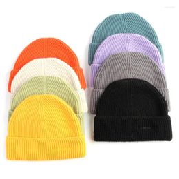 Berets Foreign Trade Short Winter Skullcap Men's Curling Letter Embroidery Knitted Woolen Cap Street Hipster Plus Size Chinese Landlord