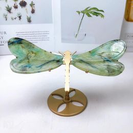 Decorative Figurines Natural Fynchenite Dragonfly Wings Crystal Carving Gemstone Crafts For Girl Birthday Present Decorations Gift 1pair