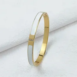 Bangle Gold Couple Bracelet For Men Women Stainless Steel Bangles Wrist Diamond Jewellery Valentine's Day Gift Fashion Metal