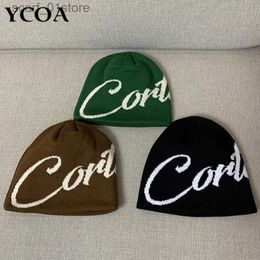 Hats Scarves Sets Hip Hop Beanie Womens Winter Knitted Cs Mens K Y2K Street Clothing Warm Harajuku Pulr Korean Fashion Jacquard UnisexC24319