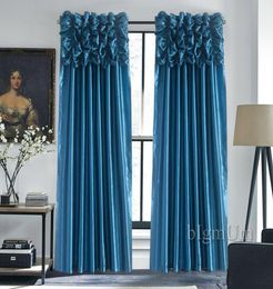 Luxury Valance Curtain for Window Customised Ready Made Window Treatment Drapes For Living RoomBedroom Solid Colour Panel2300937