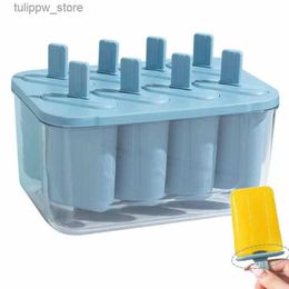 Ice Cream Tools Popsicle Maker 8-cavity Popsicles Moulds Homemade Popsicle Mould Easy Release Ice Popes Make For Parties Yoghourt Juice L240319